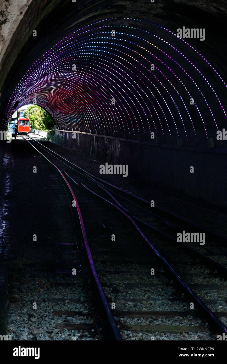 Blick auf den Cable Car Tunnel, Wellington, Neuseeland Stockfoto