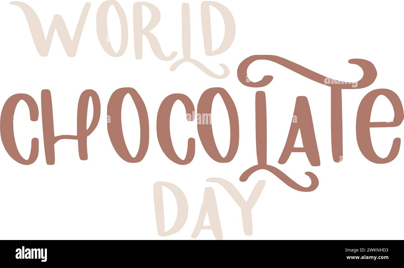 World Chocolate Day Schriftzug Vektor Stock Vektor