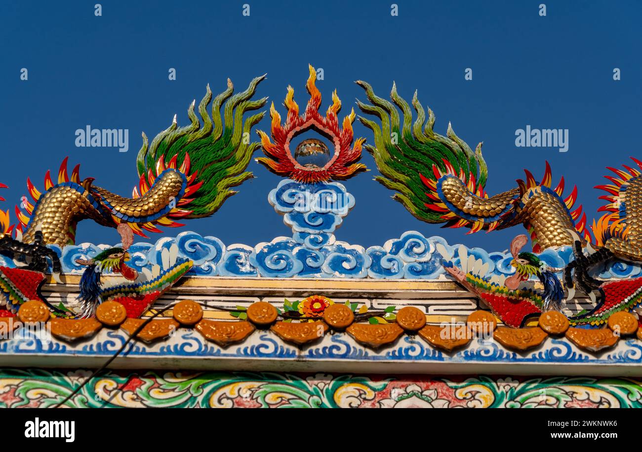 Aspekte chinesischer Tempel in Mae Hong Son, Thailand Stockfoto
