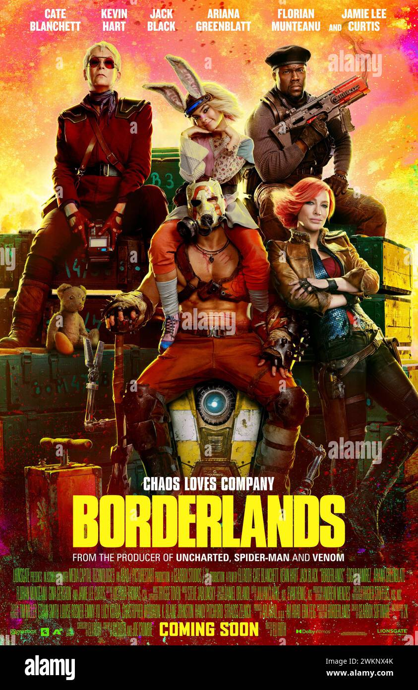 ERSCHEINUNGSDATUM: 9. August 2024. TITEL: Borderlands. STUDIO: Lions Gate Films. DIREKTOR: Eli Roth. PLOT: Ein Spielfilm, der auf dem verlassenen fiktiven Planeten Pandora spielt, wo Menschen nach einem mysteriösen Relikt suchen. HAUPTROLLEN: Cate Blanchett, Ariana Greenblatt, Haley Bennett Poster Art. (Credit Image: © Lions Gate Films/Entertainment Pictures/ZUMAPRESS.com) NUR REDAKTIONELLE VERWENDUNG! Nicht für kommerzielle ZWECKE! Stockfoto