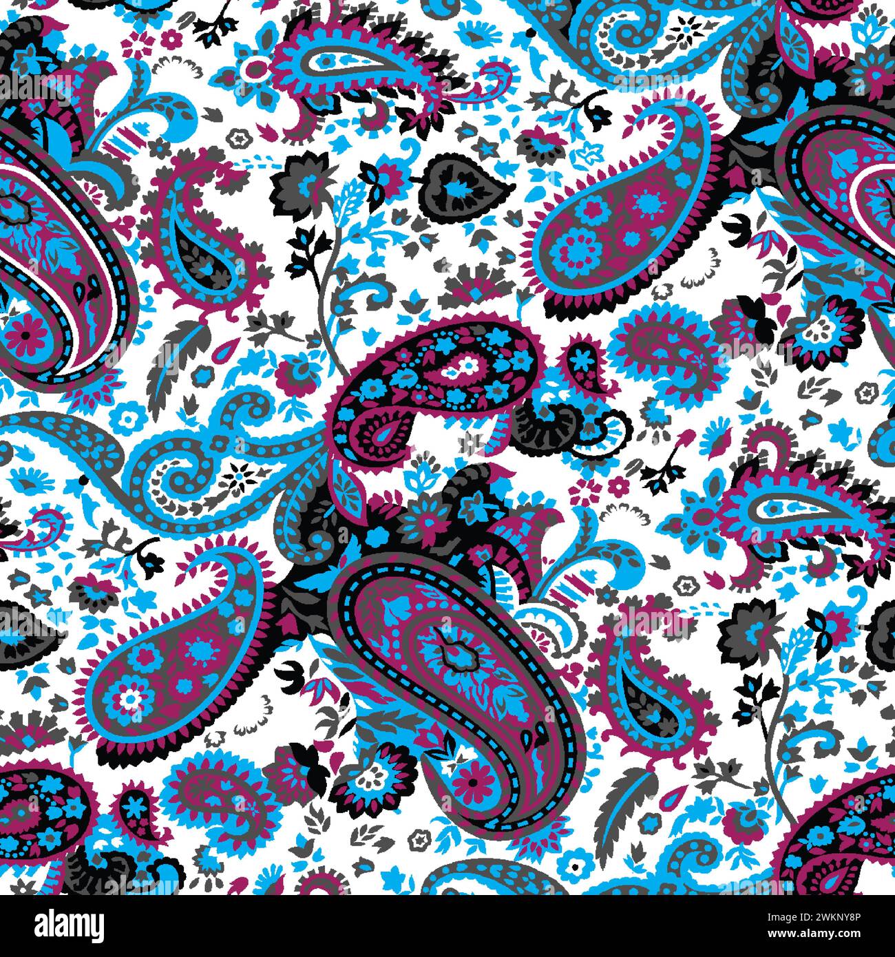 Mehrfarbig dekorierte Handzeichnung gerendert gezeichnet ornamental auf dem gesamten Basishintergrund Wiederholungsmuster geometrische Textur Grenze ethnischer Stamm erstellen Stock Vektor