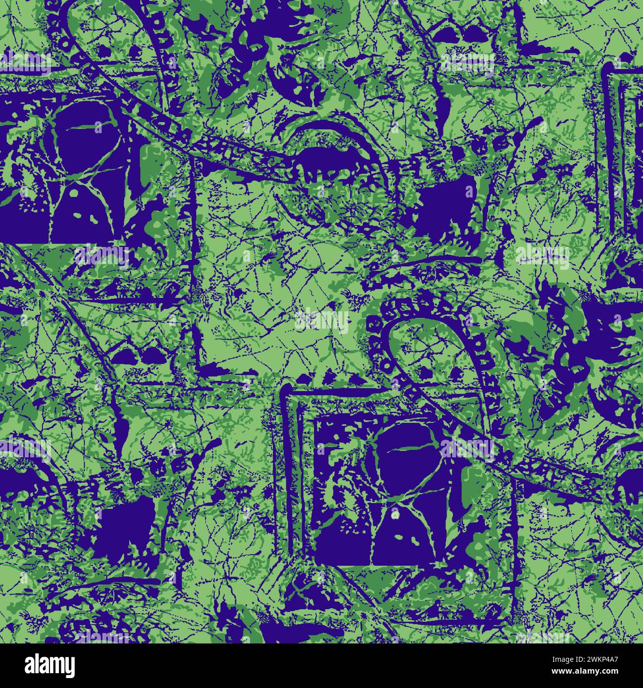 Mehrfarbig dekorierte Handzeichnung gerendert gezeichnet ornamental auf dem gesamten Basishintergrund Wiederholungsmuster geometrische Textur Grenze ethnischer Stamm erstellen Stock Vektor