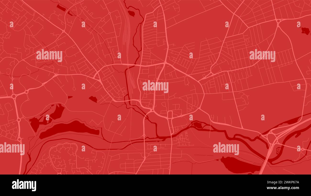 Northampton Karte, rotes Straßenkarte Poster der Stadt Großbritannien Stock Vektor