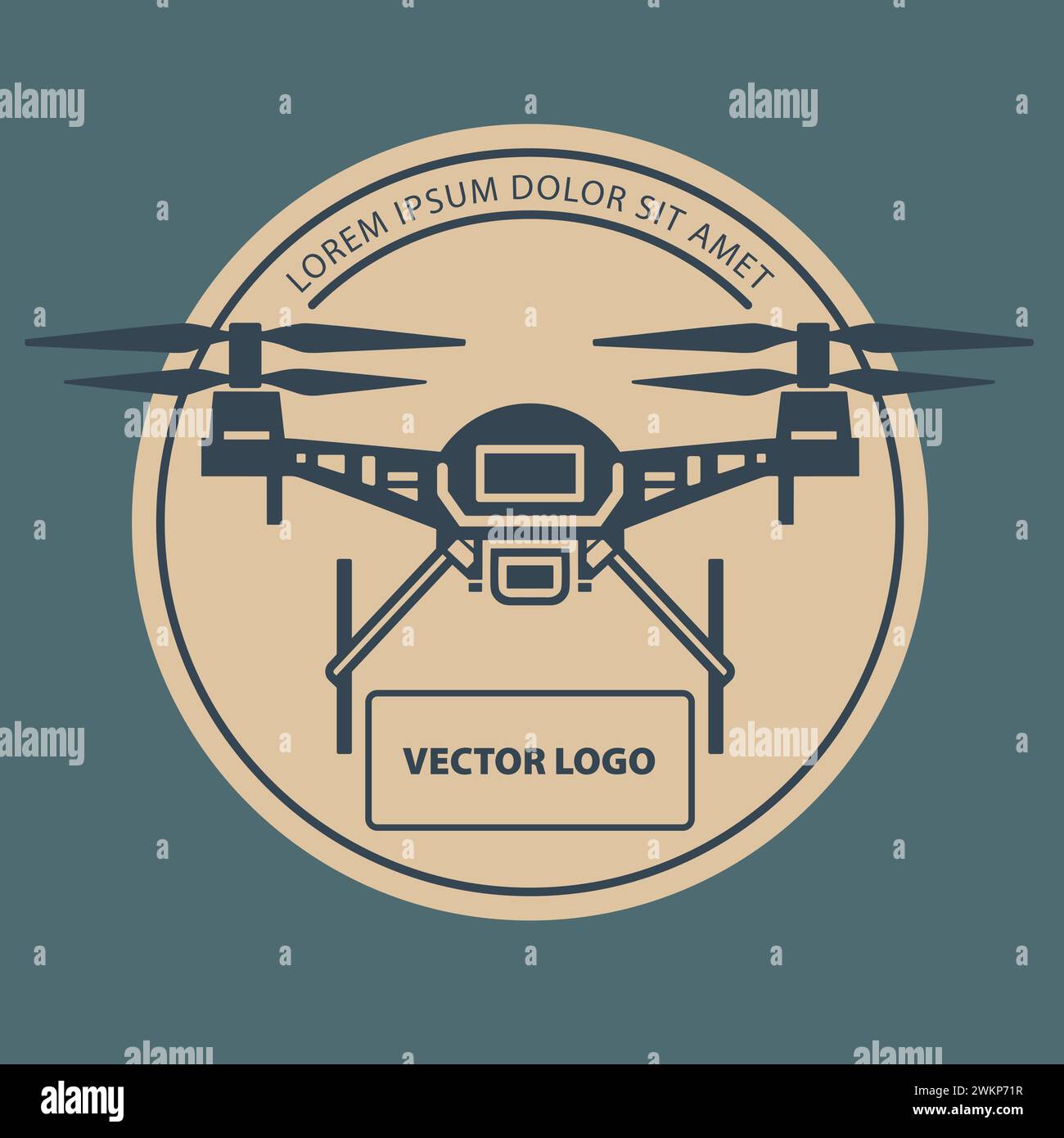 Drone Vektor-Logo-Design. Vektorabbildung Stock Vektor