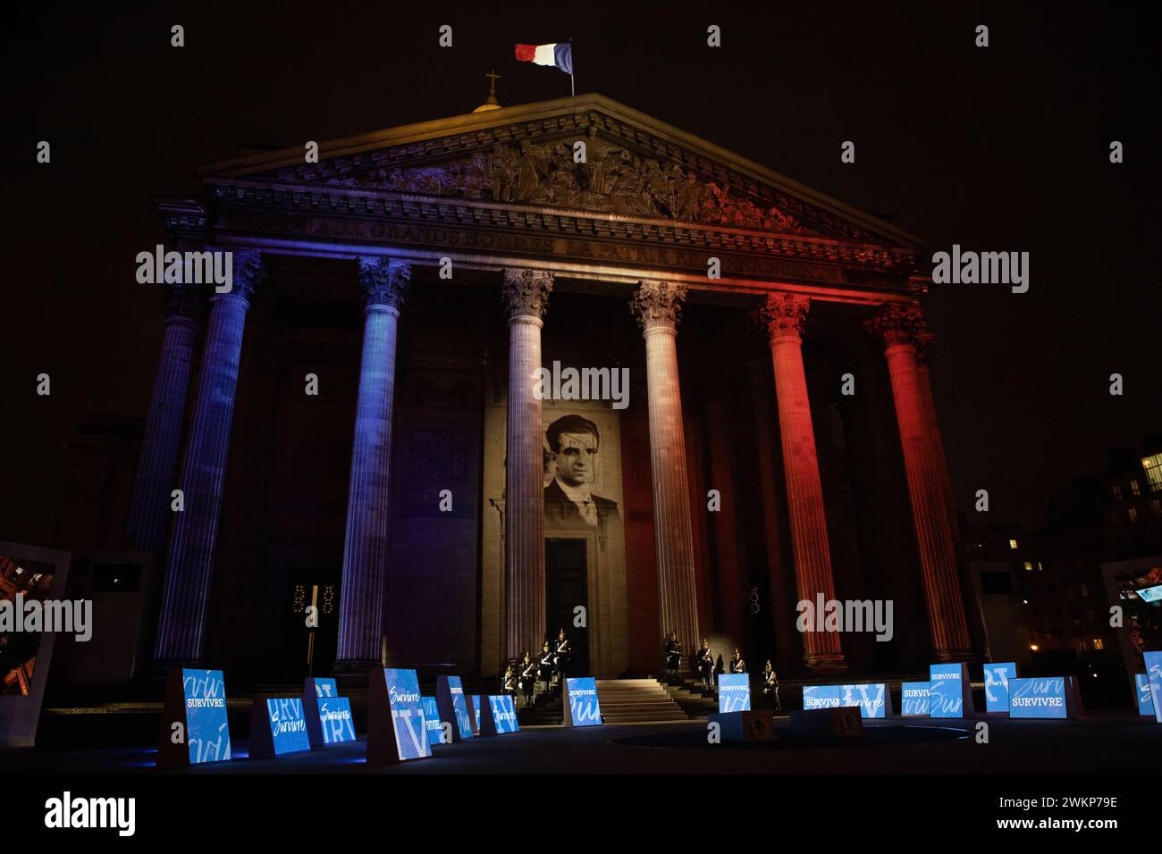 Paris, Frankreich, Mittwoch, 21. februar 2024, Ceremonie des Eintritts von Missak Manouchian und seinen Widerstandskameraden im Pantheon, Credit Francois Loock / Alamy Live News Stockfoto