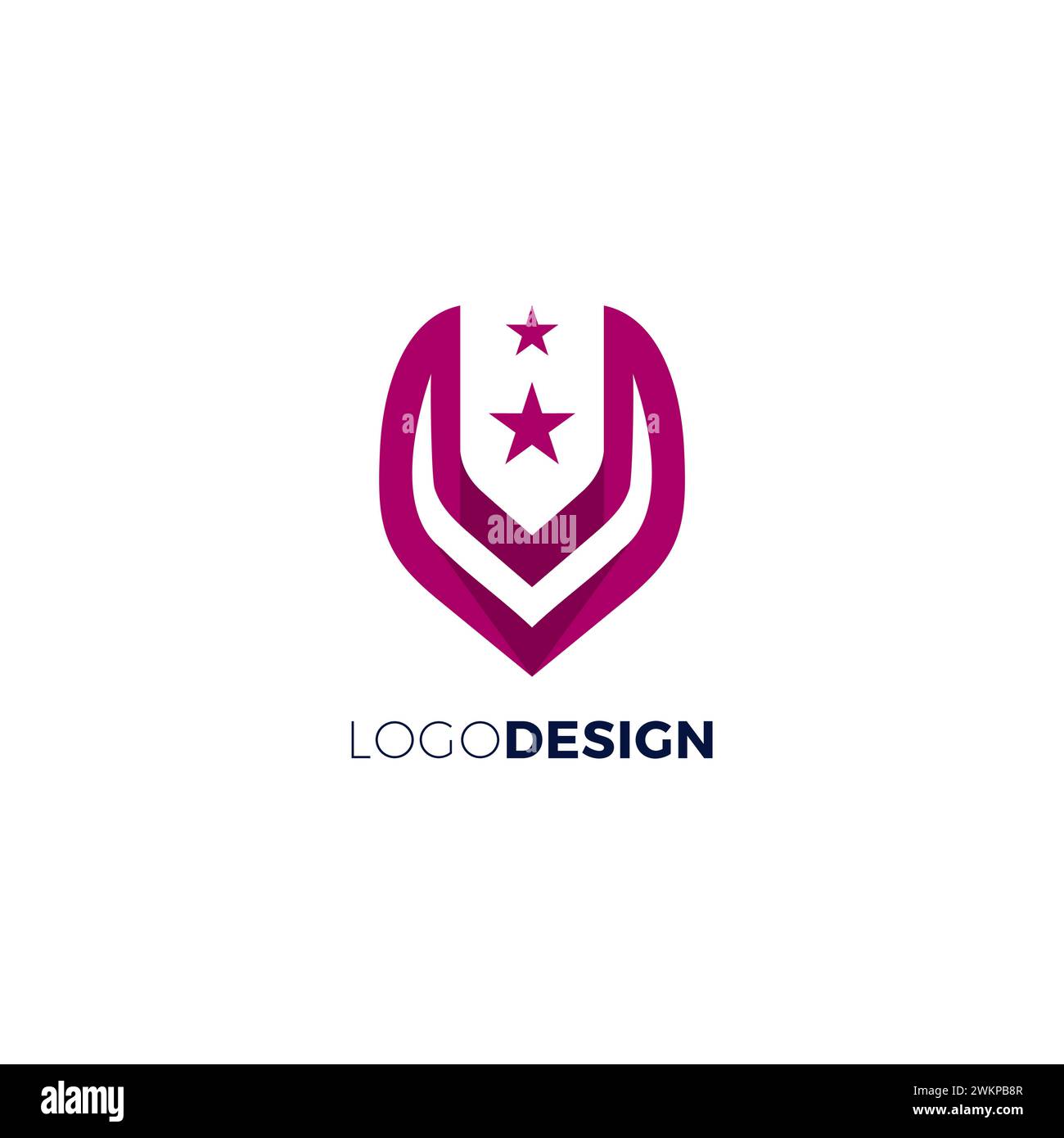 V-Stern-Logo. Logodesign mit Buchstabe V Stock Vektor