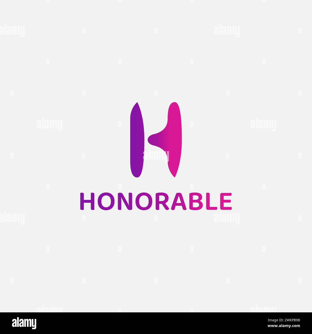 Einzigartiges Logo mit Buchstabe H und violettem Farbverlauf. Stock Vektor