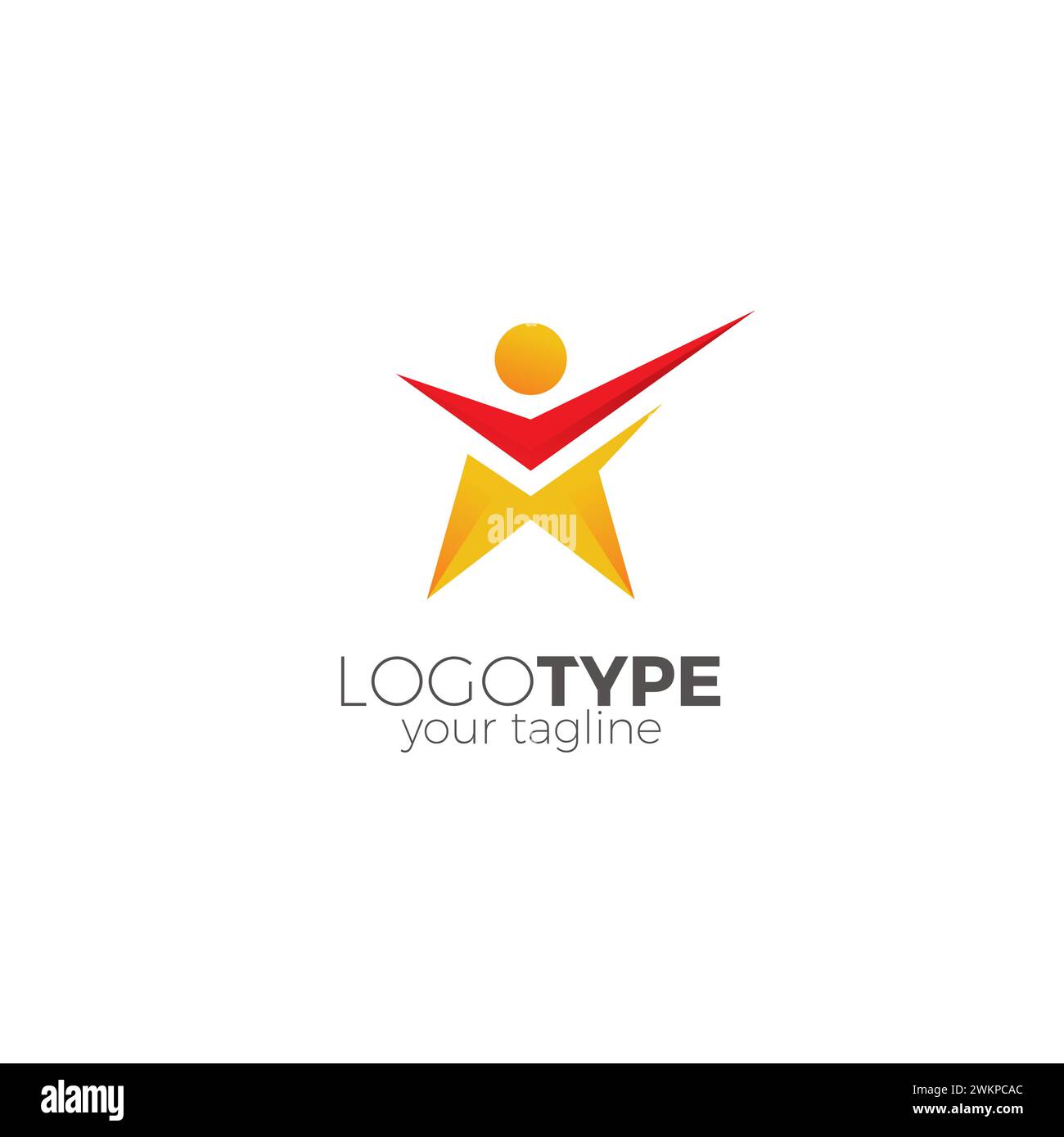 People Star-Logo. Sternsymbol-Logo. Siegerlogo Stock Vektor