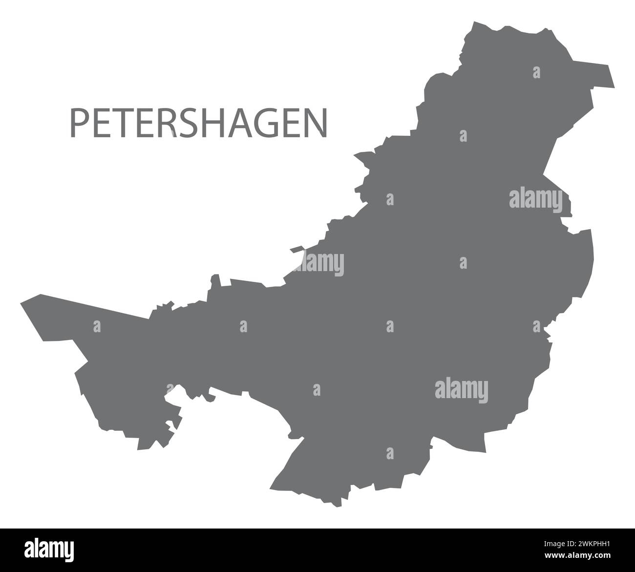 Petershagen Deutsche Stadtkarte graue Illustration Silhouette Form Stock Vektor
