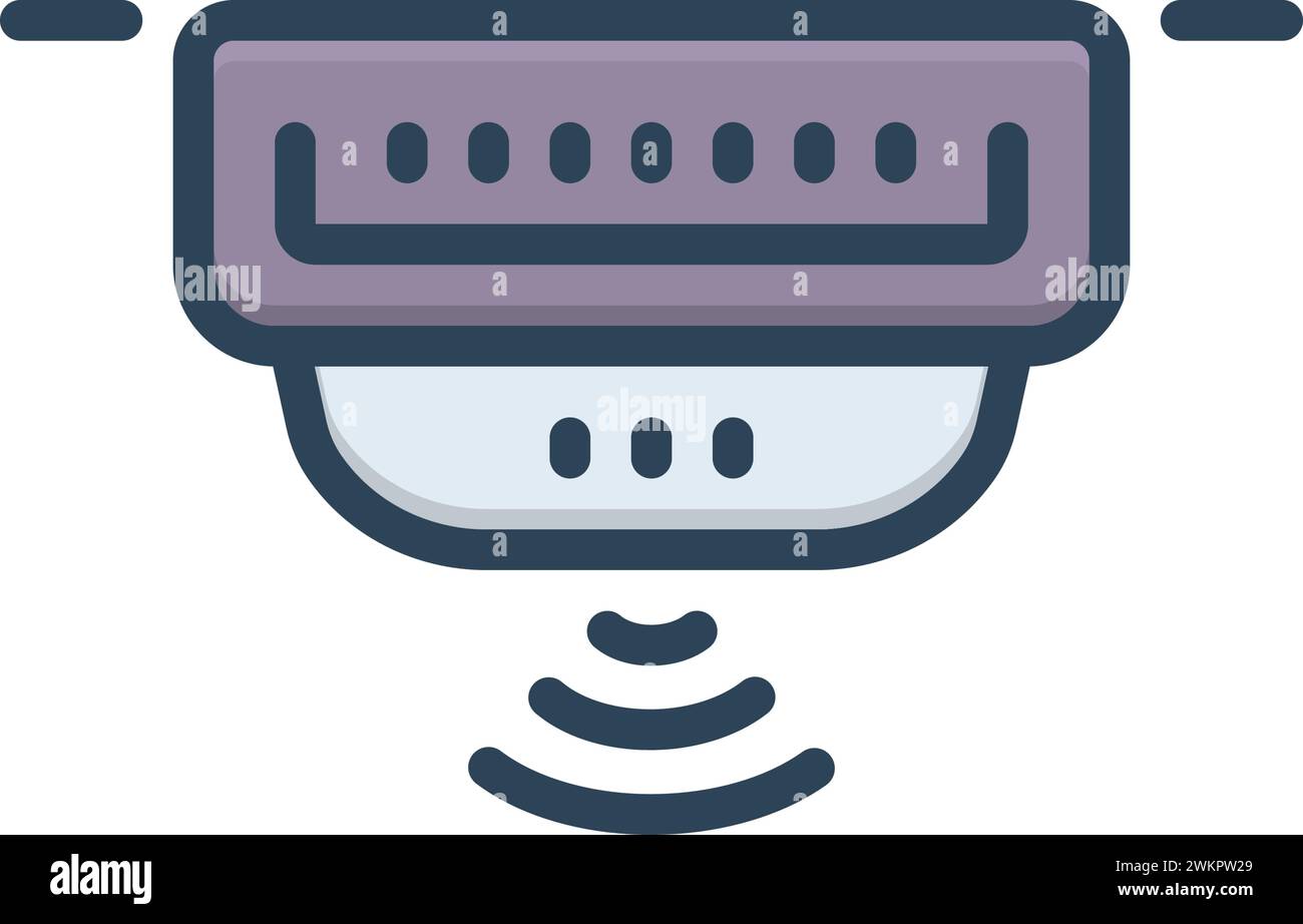Symbol für Melder, Rauchmelder Stock Vektor