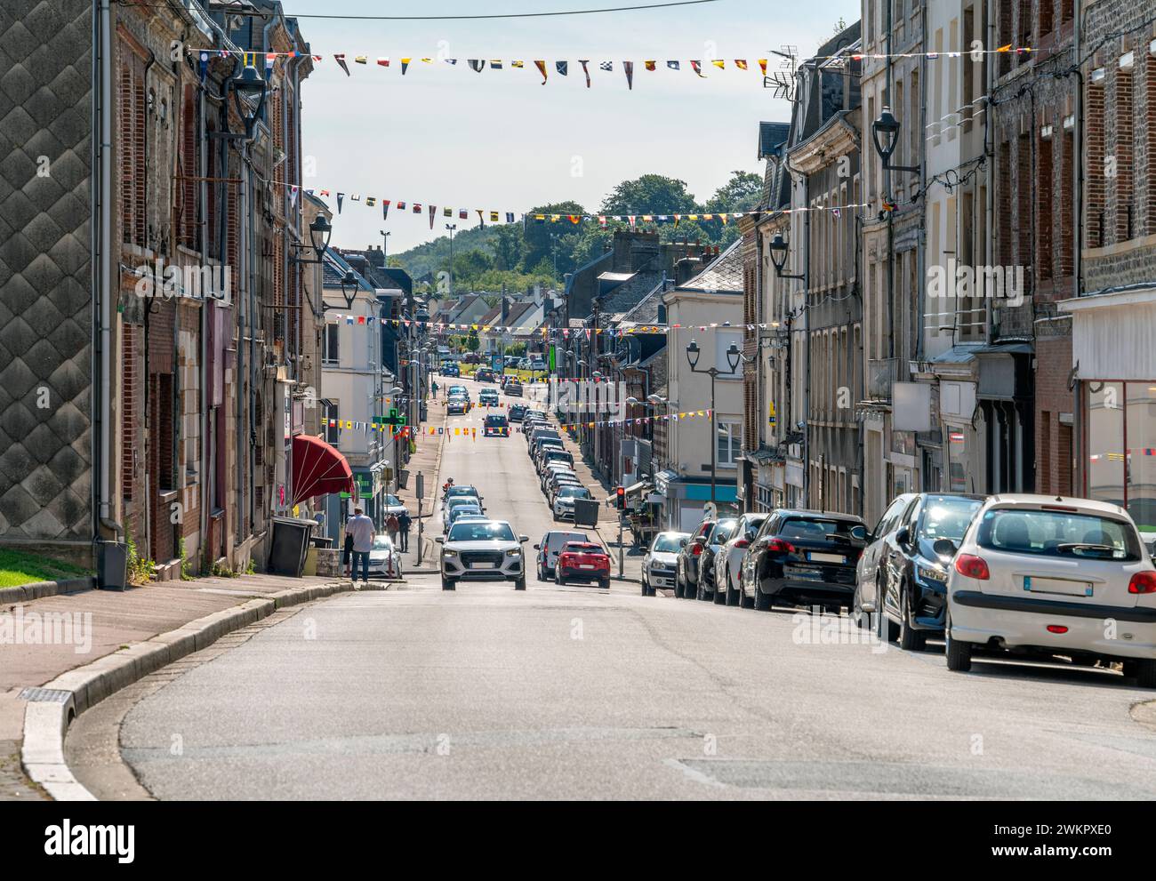 Stadtblick auf Fecamp, eine Gemeinde im Departement seine-Maritime in der französischen Normandie Stockfoto