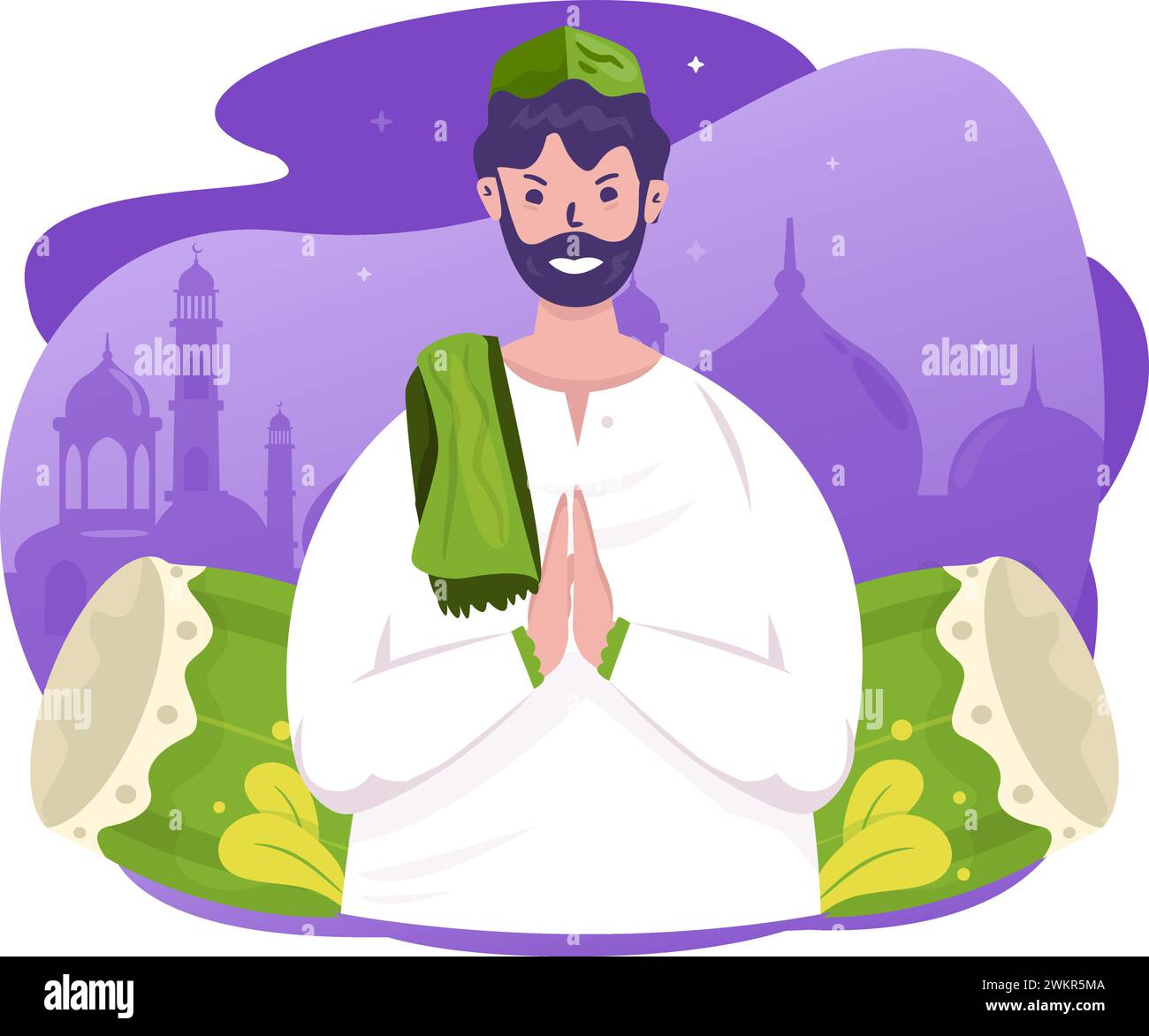 Begrüßung der muslimischen Figur ramadan Stock Vektor