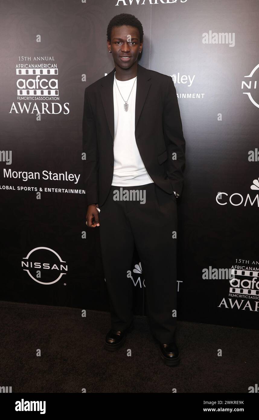 Beverly Hills, Ca. Februar 2024. Seydou Sarr bei der 15. Annual African American Film Critics Association Awards am 21. Februar 2024 im Beverly Wilshire, Einem Four Seasons Hotel in Beverly Hills, Kalifornien. Quelle: Faye Sadou/Media Punch/Alamy Live News Stockfoto