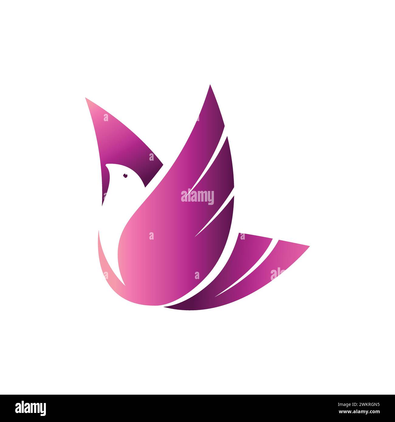 Logodesign Vektor für Flying Bird Dove. Vogeltaube, Logodesign Der Fliegenden Taube. Illustration Der Flügel. Stock Vektor