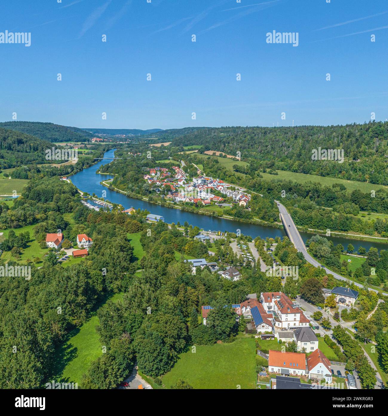 Blick auf die Stadt Beilngries im Naturpark Altmühltal im nördlichen Teil Oberbayerns Stockfoto