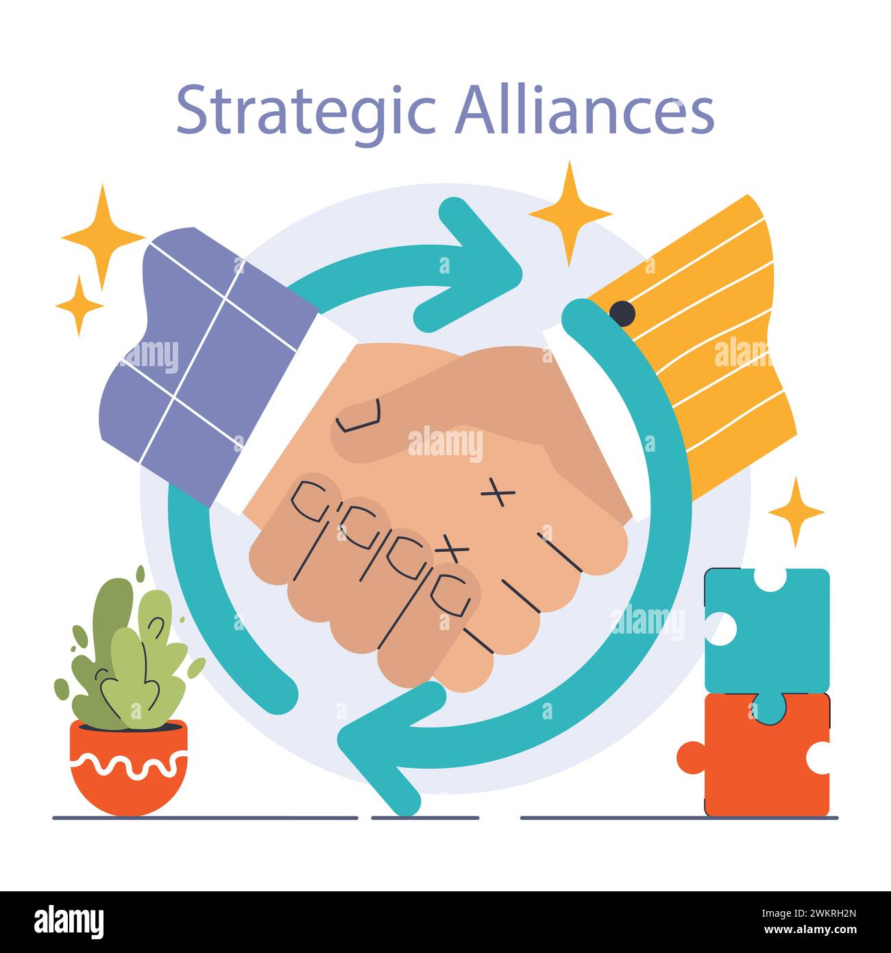 Vertikale Integration. Optimierung und Kontrolle der Lieferkette des Unternehmens. Geschäftsstrategie von der Fertigung bis zum Vertrieb. Optimierte Produktionsabläufe, Effektivität und Qualität. Illustration des flachen Vektors Stock Vektor