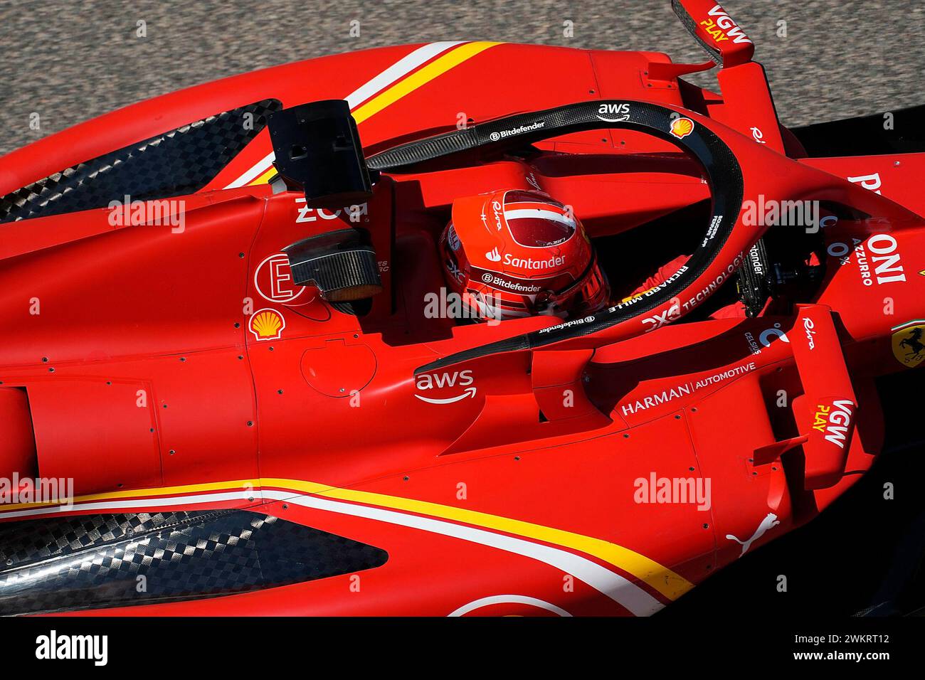 Sakhir, Bahrain. Februar 2024. 21. Februar 2024, Bahrain International Circuit, Sakhir, Formel-1-Testfahrten in Bahrain 2023, im Bild Charles Leclerc (MCO), Scuderia Ferrari Credit: dpa/Alamy Live News Stockfoto