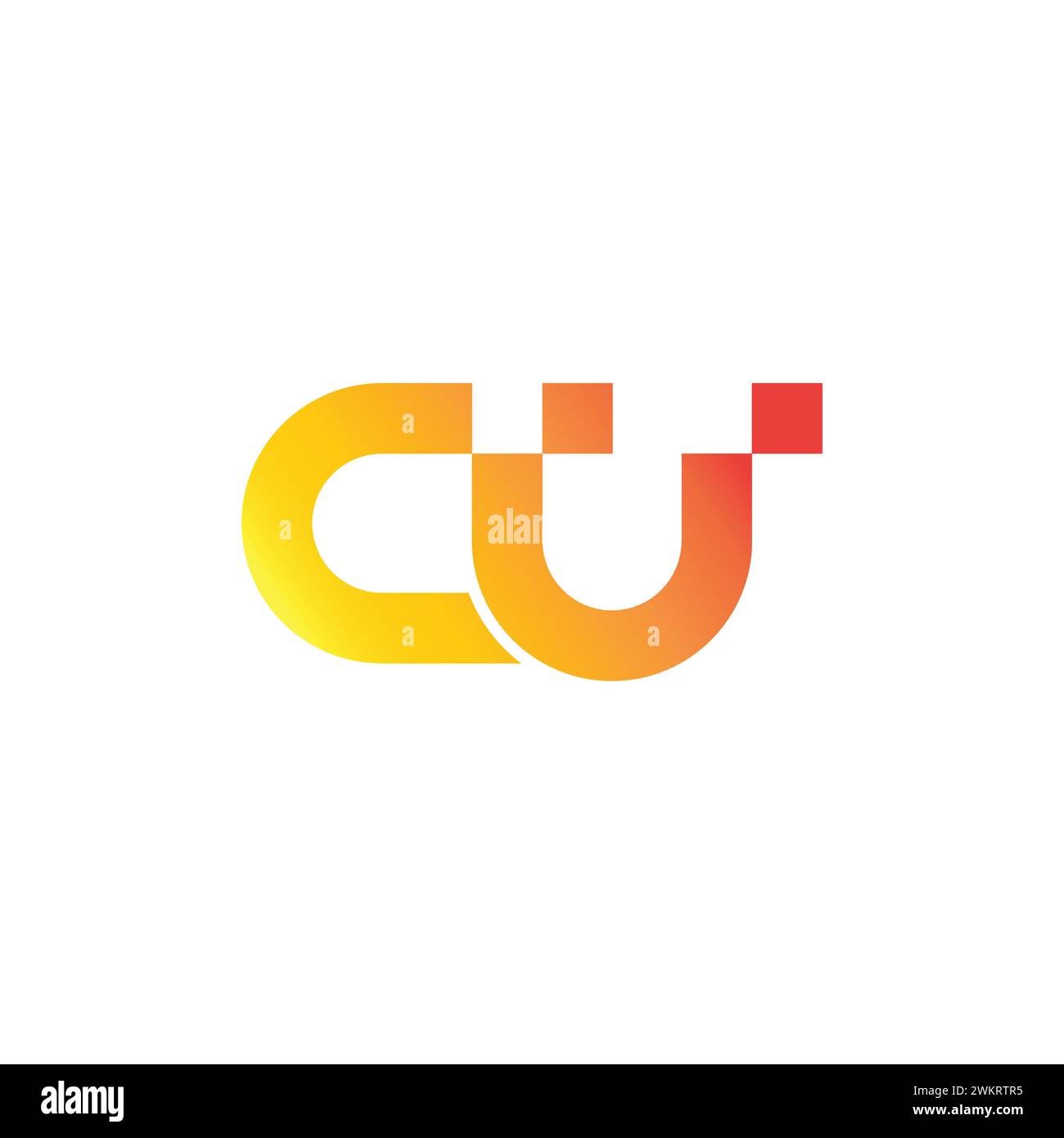 Logovektor für geometrischen Verlauf des Buchstabens cu dot Pixel Stock Vektor