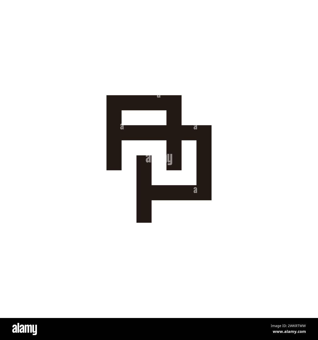Buchstabe ap verknüpfte Quadrate Linien-Logo-Vektor Stock Vektor