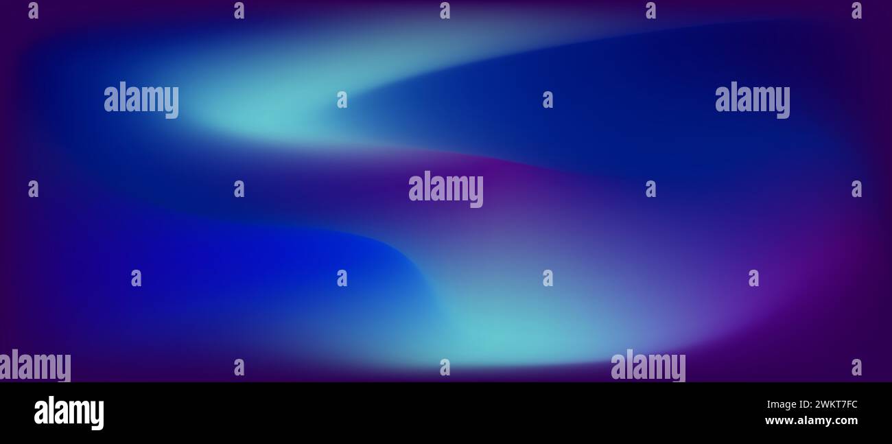 Blauvioletter Hintergrund mit Farbverlauf. Horizontaler abstrakter, unscharfer Hintergrund des Verlaufsnetzes. Vorlage für Wasser Ozean Meereshimmel. Vektorabbildung. Stock Vektor