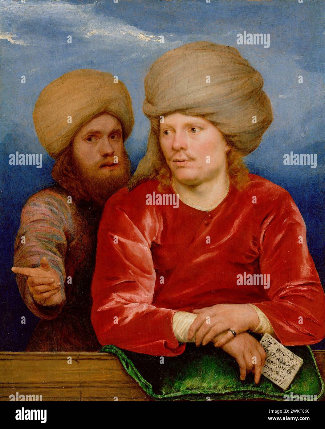 Doppelporträt; Michael Sweerts (Flämisch, 1618 - 1664); ca. 1660 - 1662; Öl auf Platte; 21,7 x 17,8 cm (8 9/16 x 7 Zoll); 85.PB.348 Stockfoto