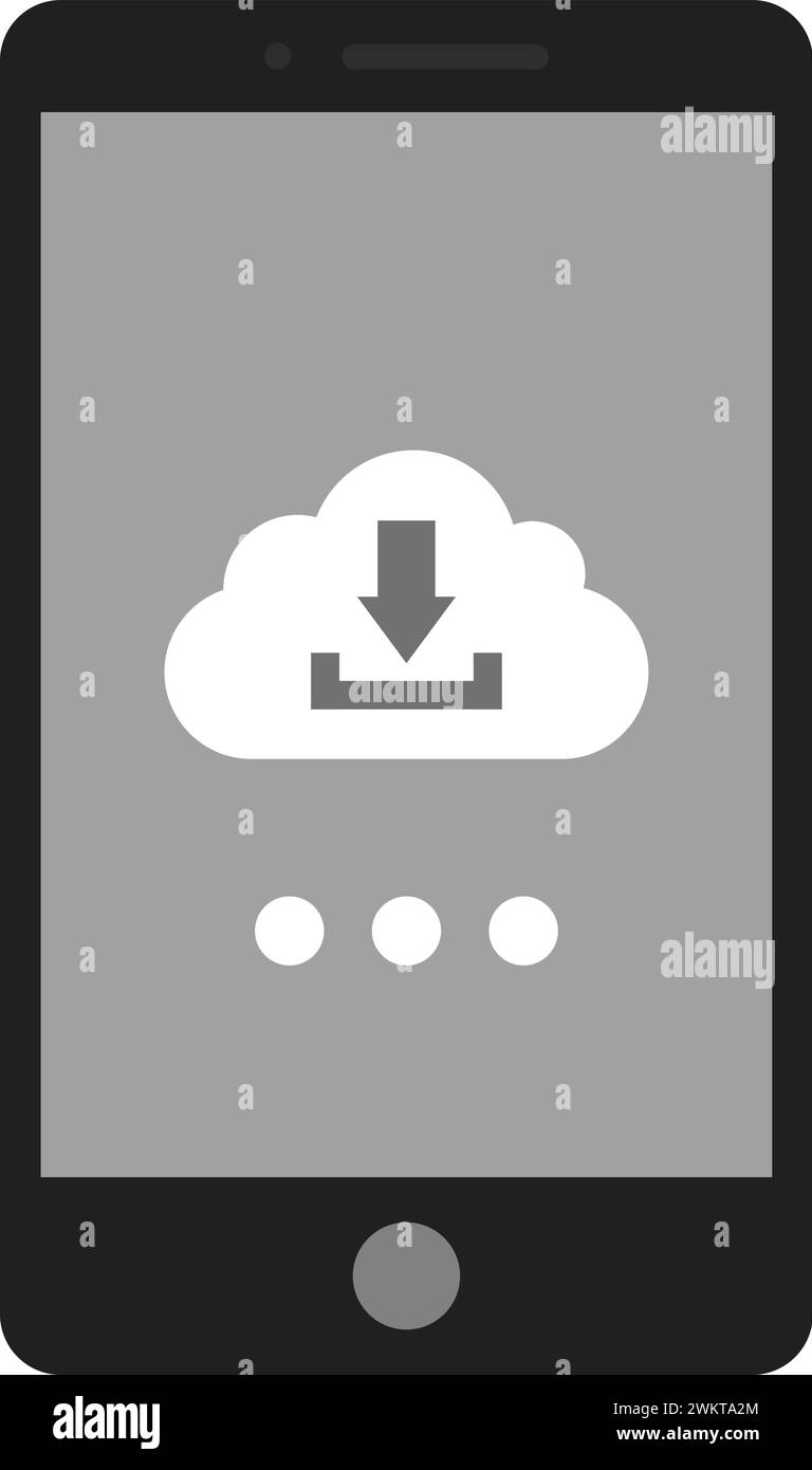 Vektorbild des Symbols „auf Telefon herunterladen“. Stock Vektor