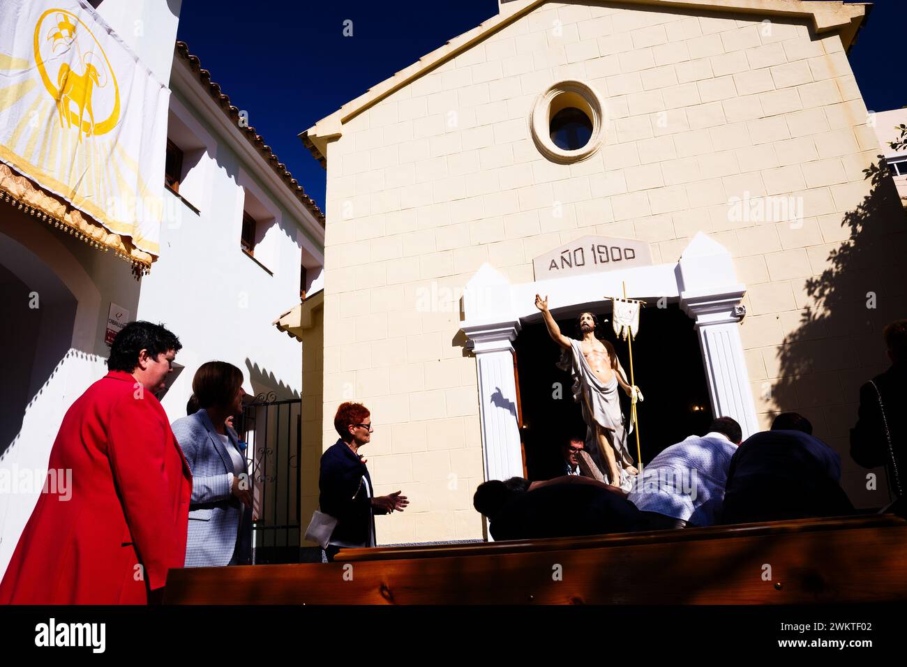 Der auferstandene Christus verließ den Schrein am Wegesrand in Villajoyosa Stockfoto