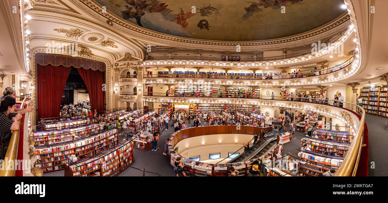 El Ateneo Grand Splendid Bookstore in Buenos Aires, Argentinien, Südamerika Stockfoto