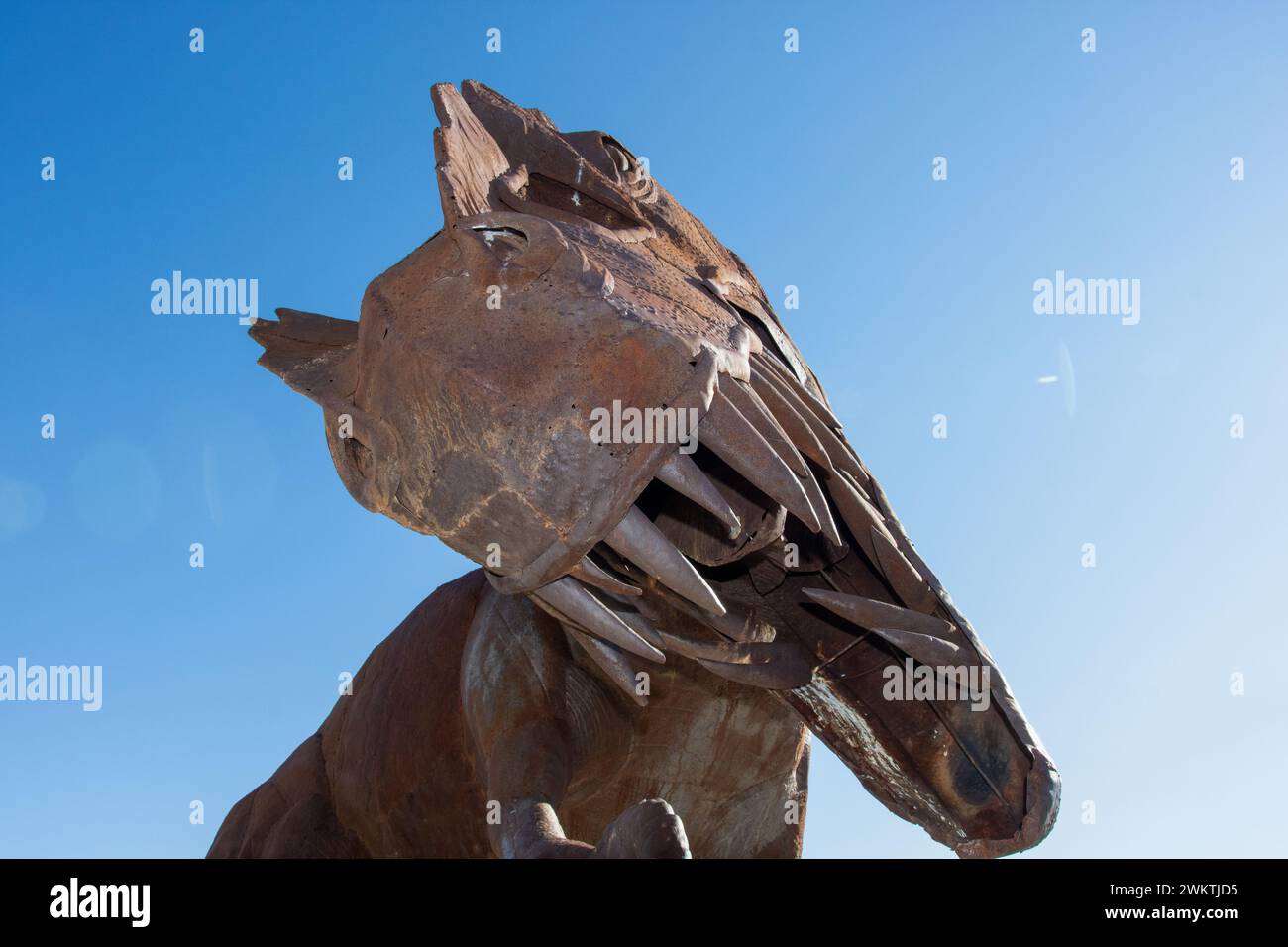 Theropoden-Skulptur in Anza Borrego, Kalifornien Stockfoto