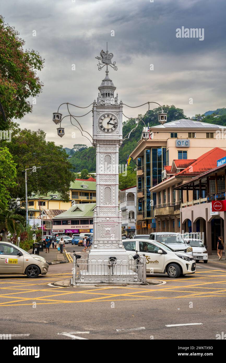 Clock Tower, Victoria, Mahe, Seychellen Stockfoto