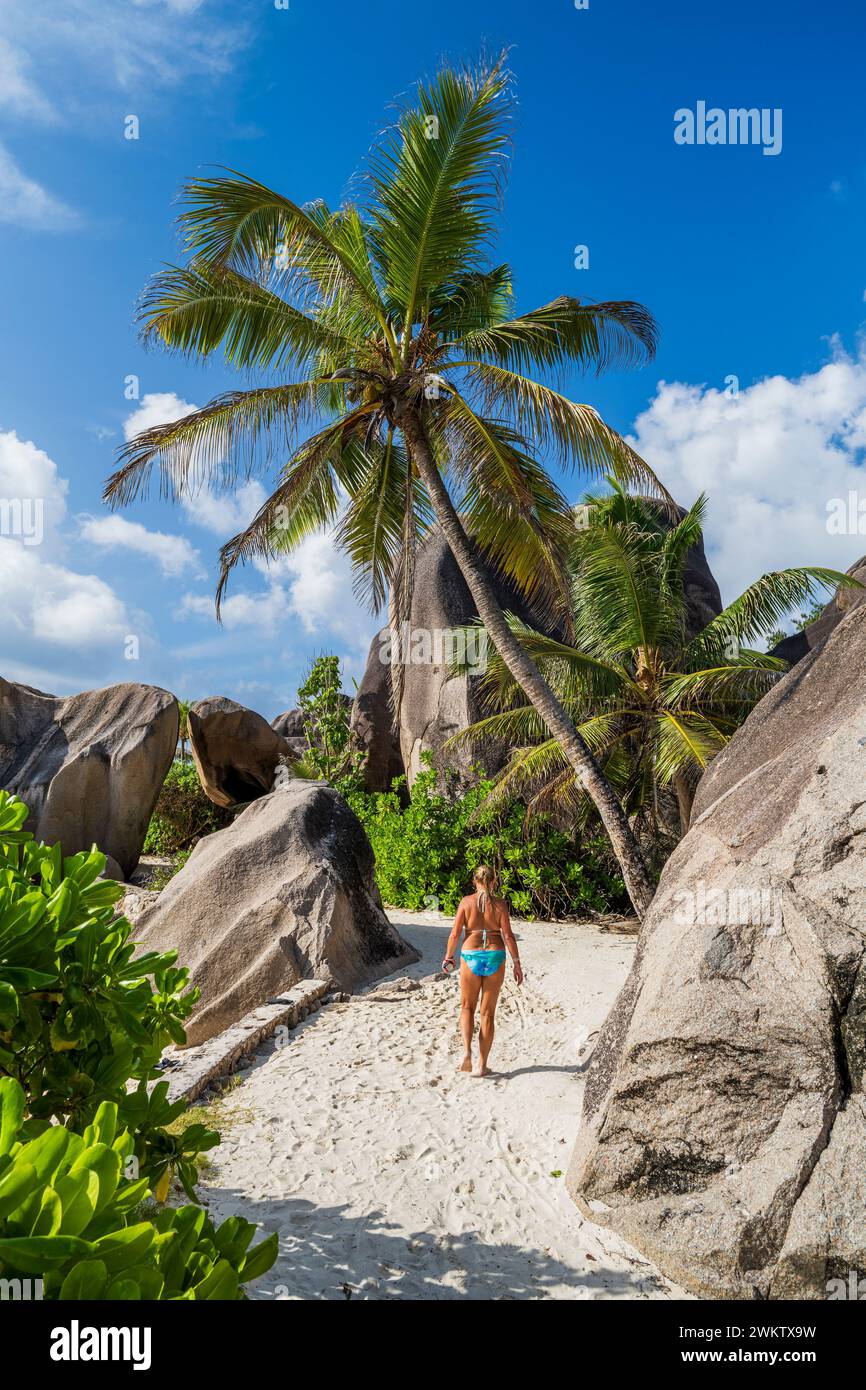 Anse Source d ' Argent Beach, La Digue, Seychellen Stockfoto