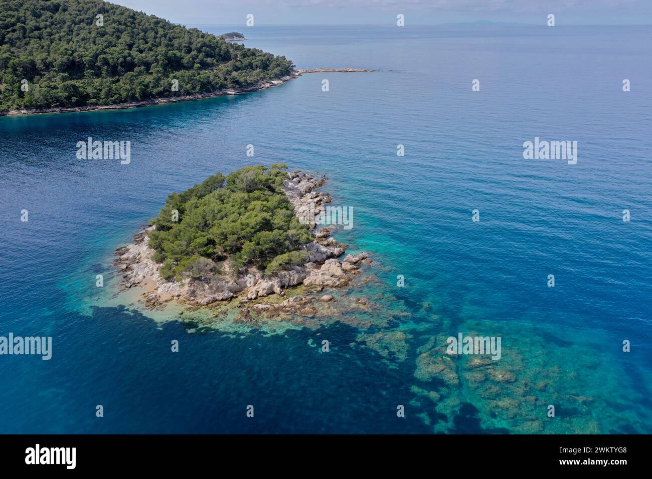 Halbinsel Pelješac, Peljesac, Nähe der Ortschaft Žuljana, Zuljana, im Süden von Kroatien, Adria, Adriatisches Meer, Mittelmeer, Küste, Dalmatien. Pelj Stockfoto