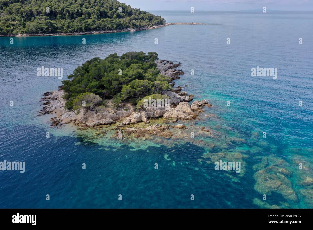 Halbinsel Pelješac, Peljesac, Nähe der Ortschaft Žuljana, Zuljana, im Süden von Kroatien, Adria, Adriatisches Meer, Mittelmeer, Küste, Dalmatien. Pelj Stockfoto