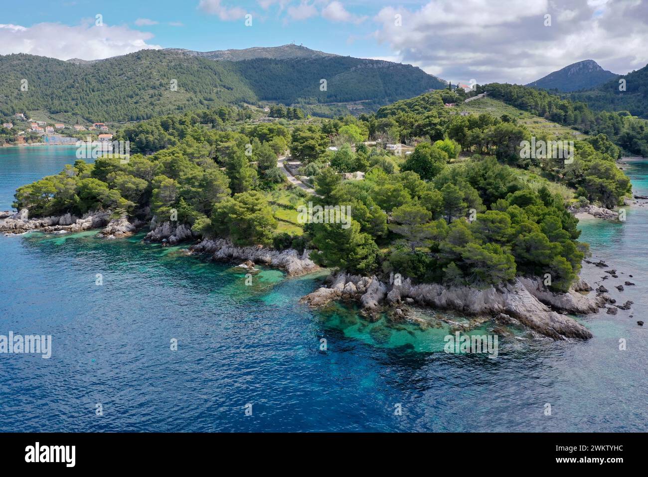 Halbinsel Pelješac, Peljesac, Nähe der Ortschaft Žuljana, Zuljana, im Süden von Kroatien, Adria, Adriatisches Meer, Mittelmeer, Küste, Dalmatien. Pelj Stockfoto