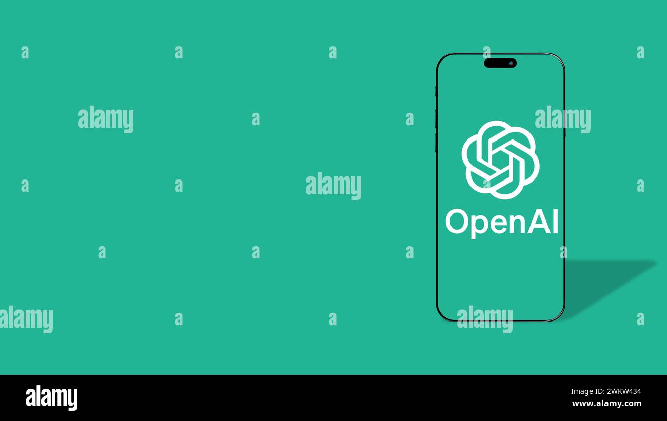 Istanbul, Türkei - 19. Februar 2024: OpenAI-Logo auf dem Smartphone-Bildschirm. OpenAI ist eine führende KI-Forschungs- und Entwicklungsorganisation, die für ChatGPT bekannt ist. Il Stockfoto