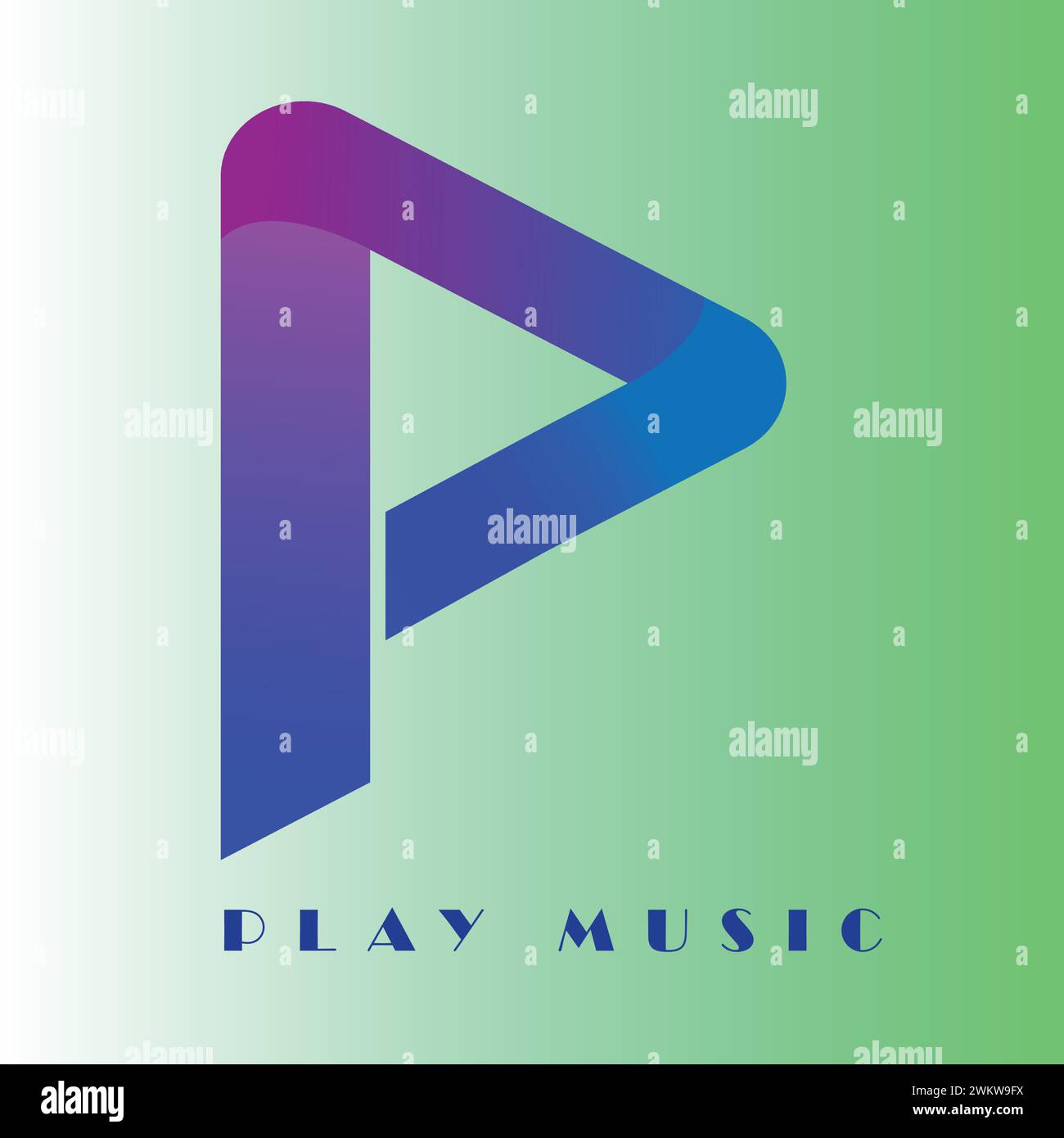 Vektorgrafik Für Musik-Logos, Symbole. Mit Buchstabe P „Musik abspielen“ ist es einfach zu bearbeiten Stock Vektor