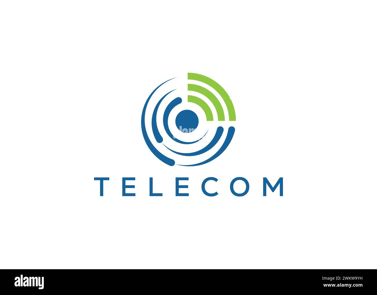 Minimalistisches dynamisches Telekom-Logo-Design-Vektorvorlage. Modernes Telekommunikationslogo Stock Vektor