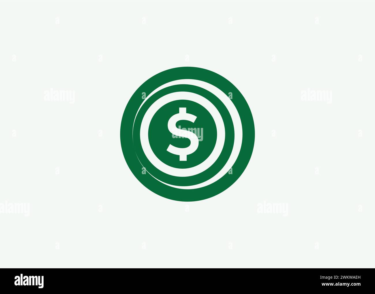 Minimalistische Dollar Coin Logo Design Vektorvorlage. Münze für Business Finance Vektor. Münze mit Finanzwährung Stock Vektor