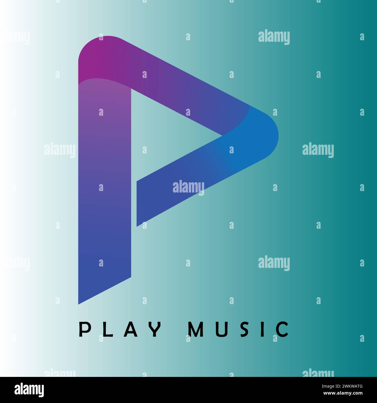 Vektorgrafik Für Musik-Logos, Symbole. Mit Buchstabe P „Musik abspielen“ ist es einfach zu bearbeiten Stock Vektor