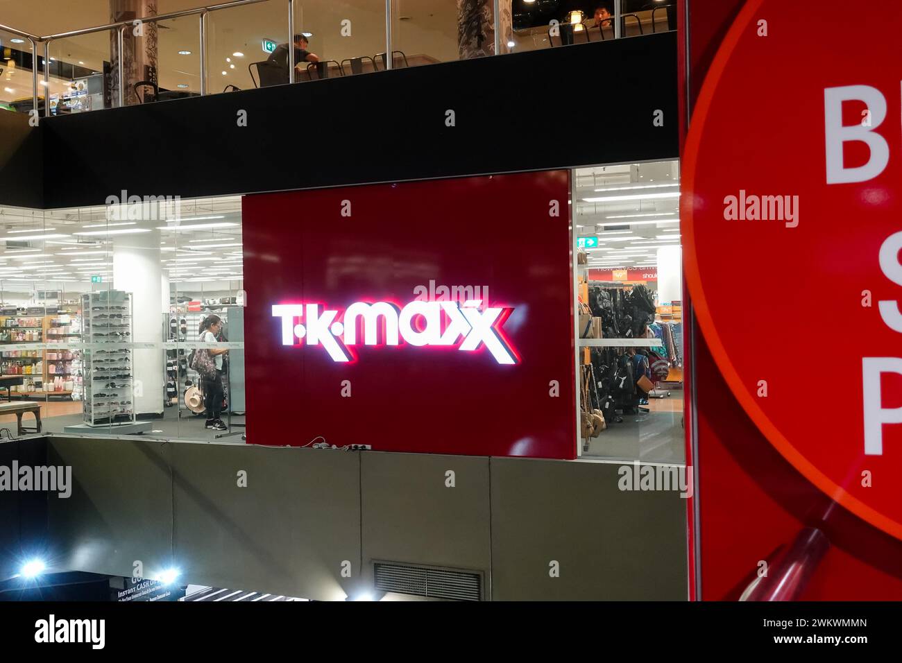 TK Maxx Store in Australien, eine Tochtergesellschaft des amerikanischen Bekleidungs- und Heimwarenunternehmens TJX Companies. Stockfoto