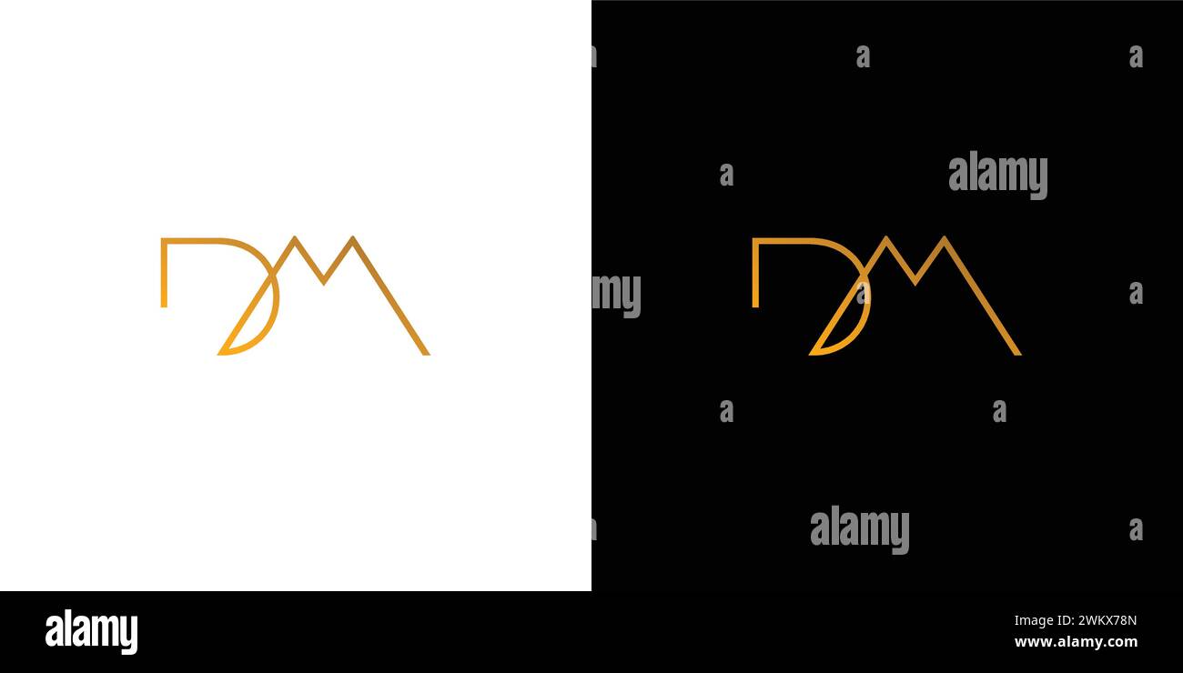 Modernes und elegantes Logo mit den DM Initialen Stock Vektor