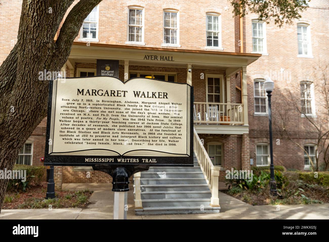Jackson, MS - 7. Februar 2024: Margaret Walker markiert den Mississippi Writers Trail auf dem Jackson State University Campus Stockfoto