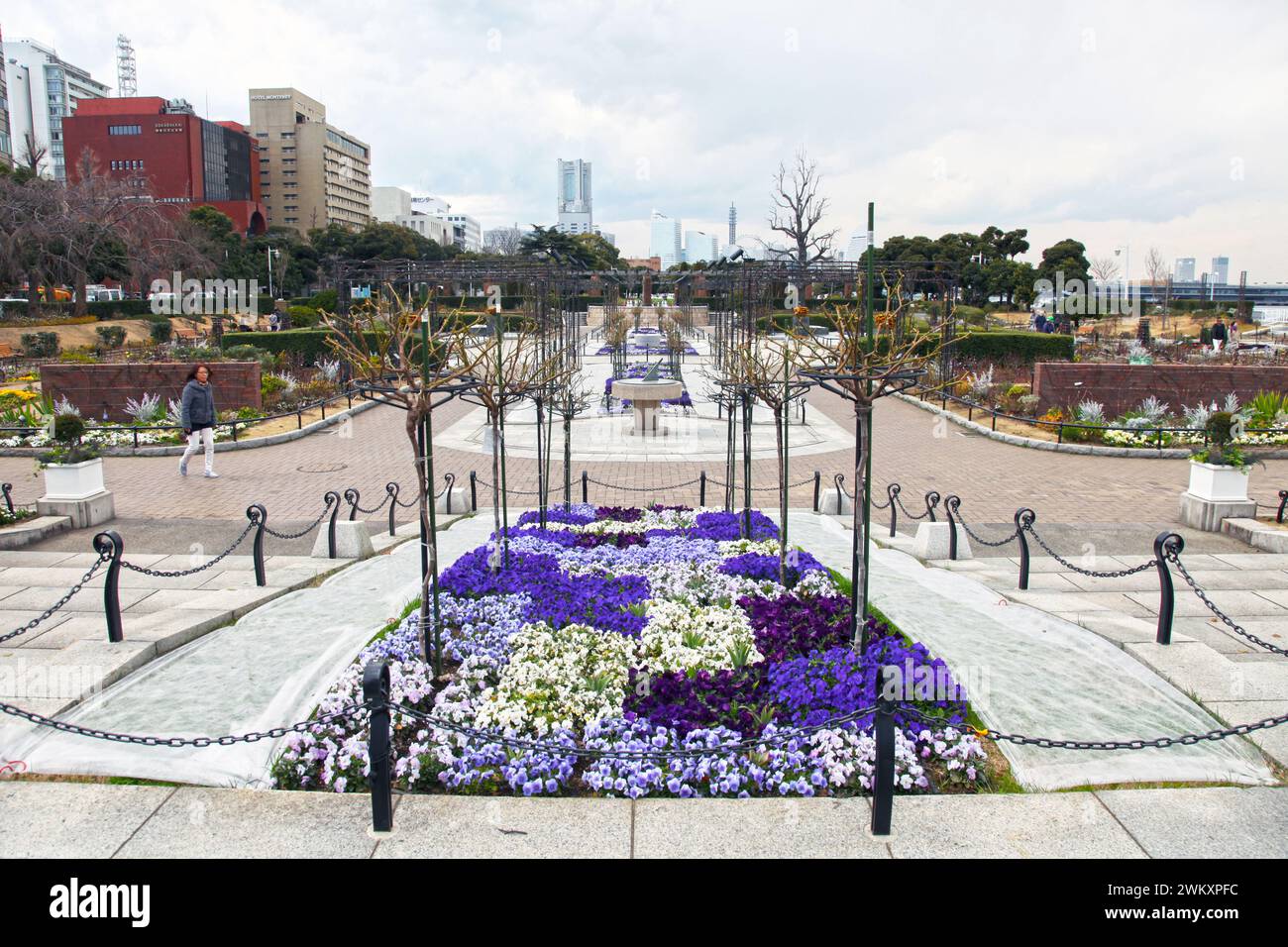 Yamashita Park in Yokohama, Präfektur Kanagawa, Japan. Stockfoto