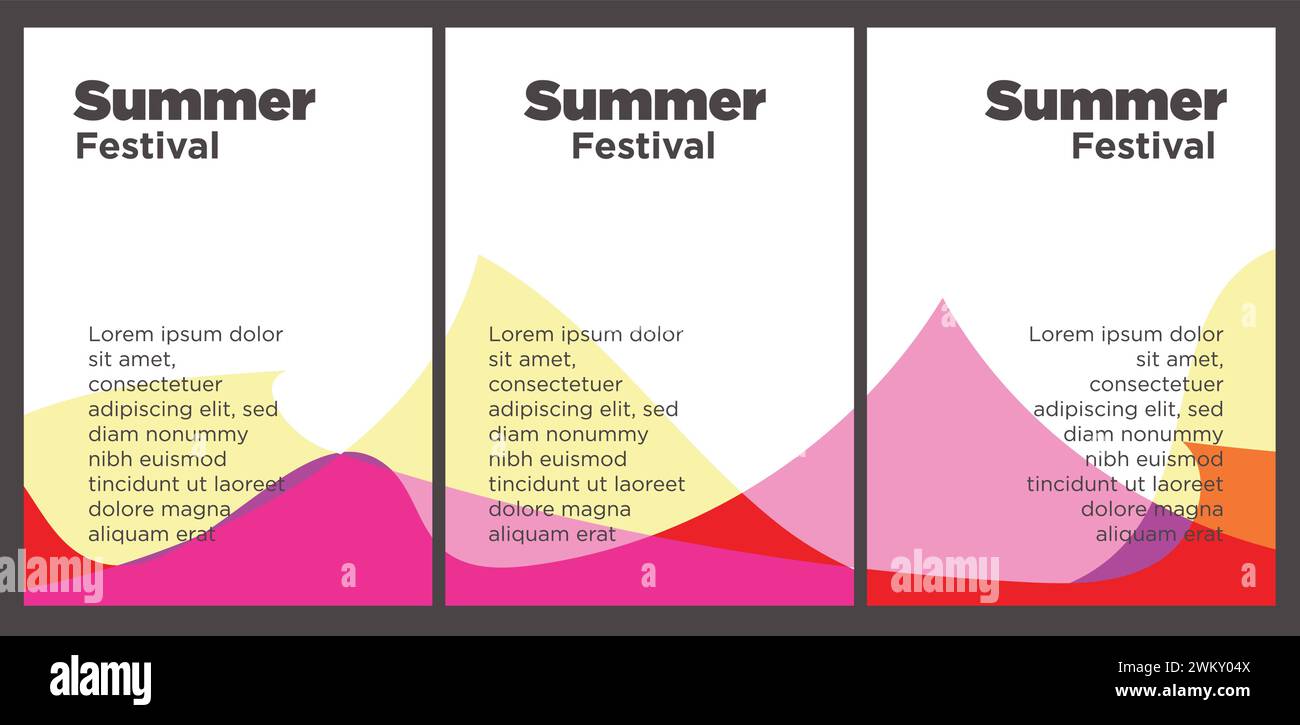 Summer Music Festival Event Publikation Set mit abstrakten Hintergrund Illustration Vektor Vorlage Stock Vektor