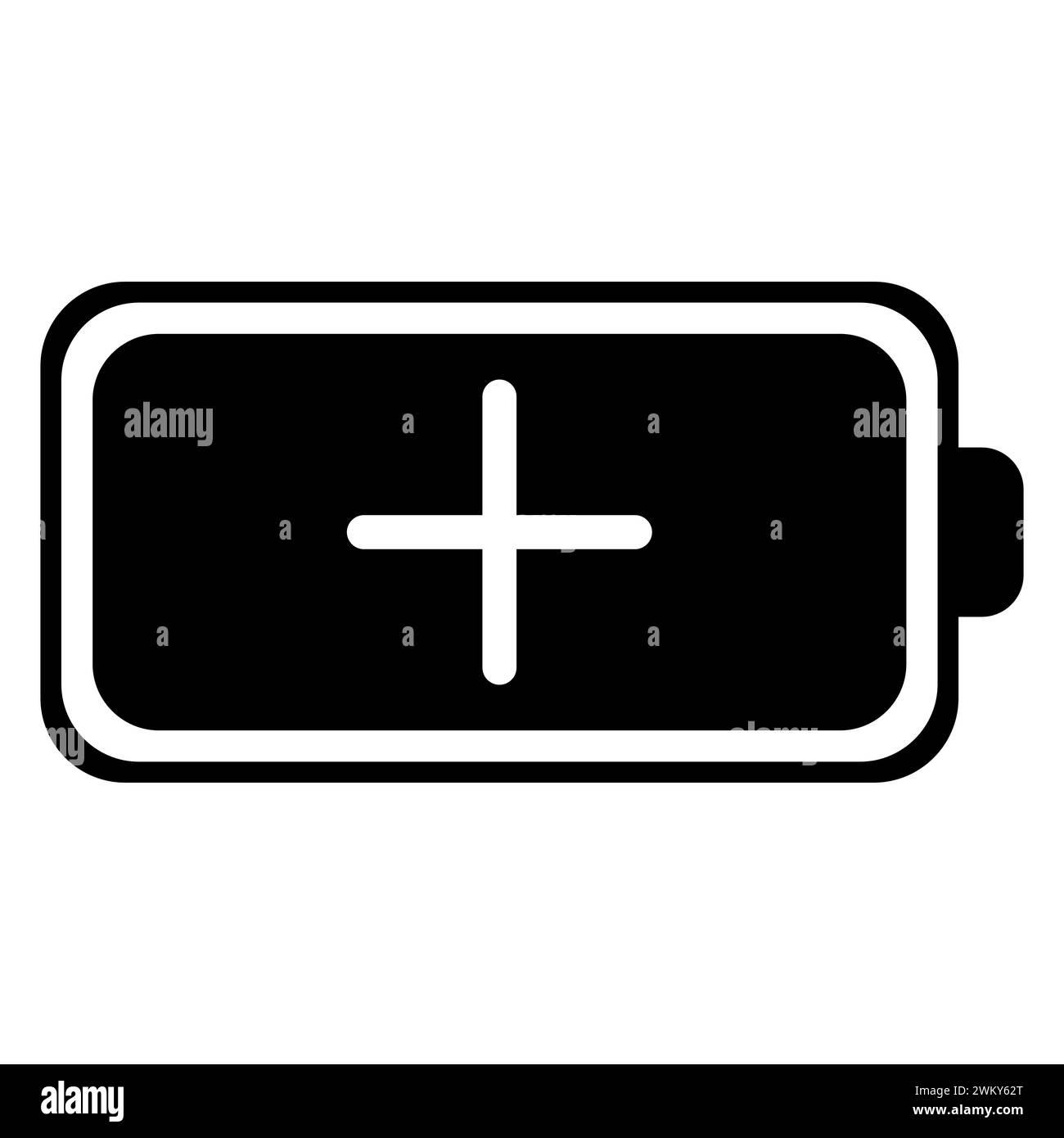 Symbol für den Energiesparmodus isoliert in flachem Design. Energiesparbatterie Abbildung mit schwarzem Symbol Vektordesign. Stock Vektor