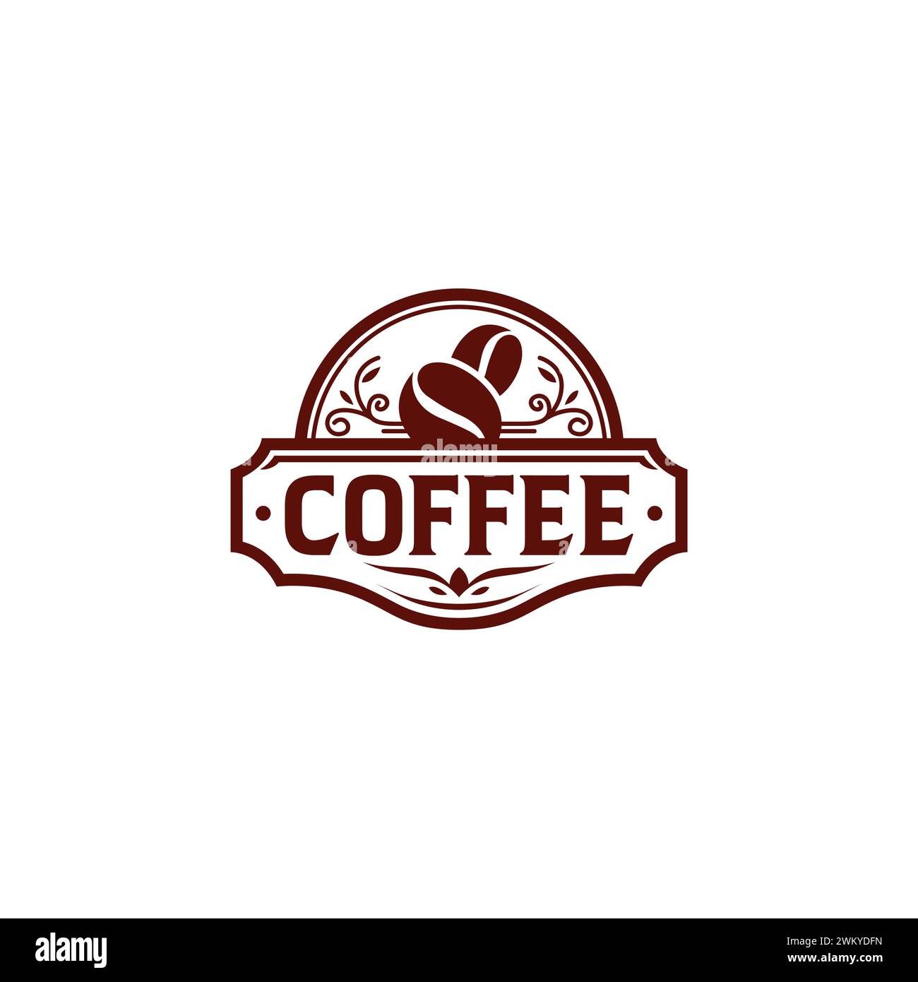 Vintage-Coffee-Logo. Stempeln Sie Das Kaffee-Logo Stock Vektor