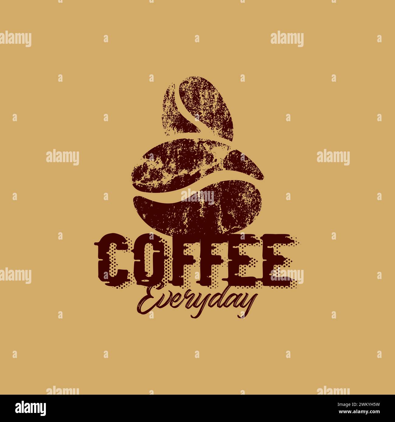 Coffee Everyday Logo. Illustration Des Kaffeevektors Stock Vektor