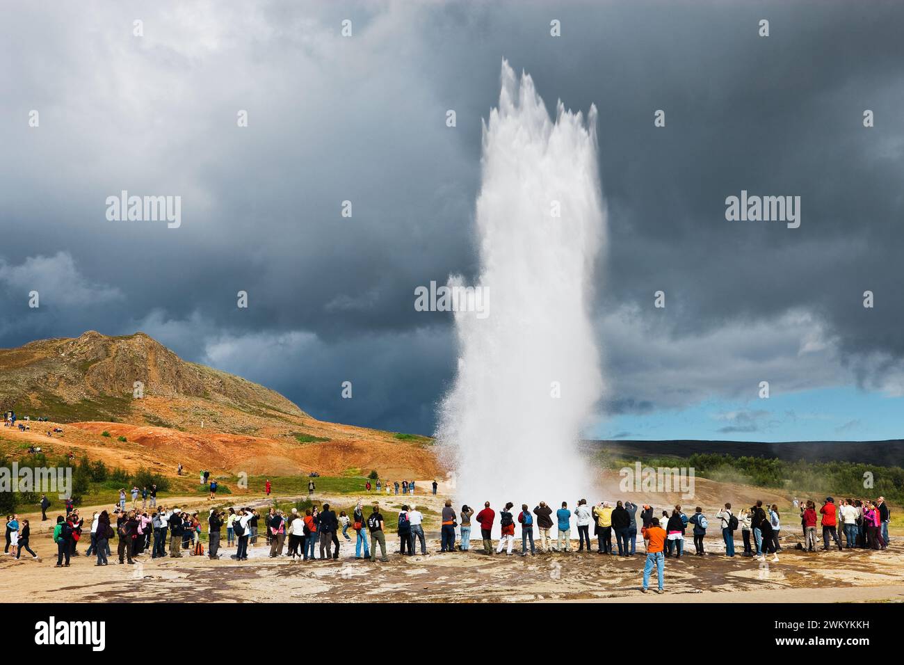 Strokkur Geysir, Haukadalur-Tal, Island Stockfoto