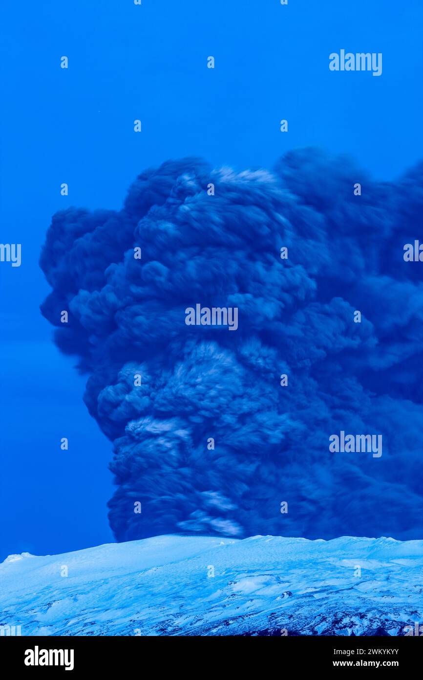 Der Vulkan Eyjafjallajökull bricht im Jahr 2010 aus Stockfoto