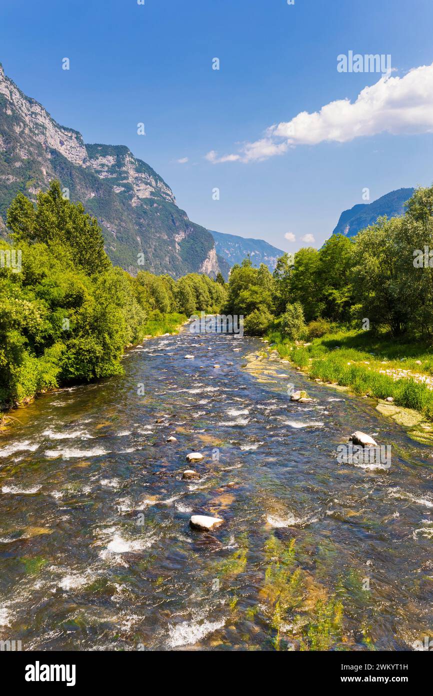 Italien Trentino Fluss Brenta - Grigno - Valsugana Stockfoto